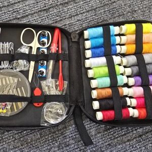 Colorful Sewing Kit with Threads and Tools